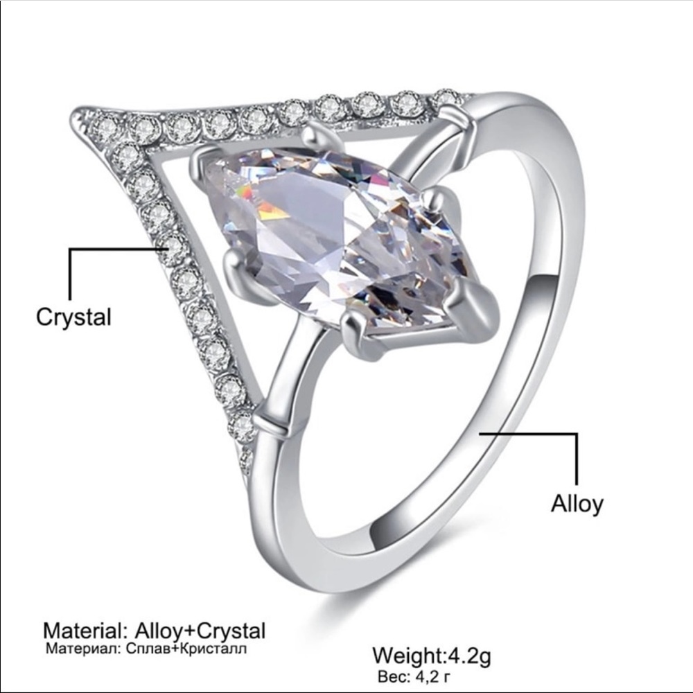 NEW alloy micro-inlaid zircon ladies ring - Picture 5 of 5